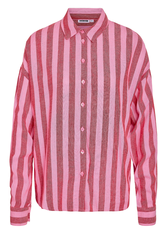 Noisy May - Red & Pink Striped Shirt