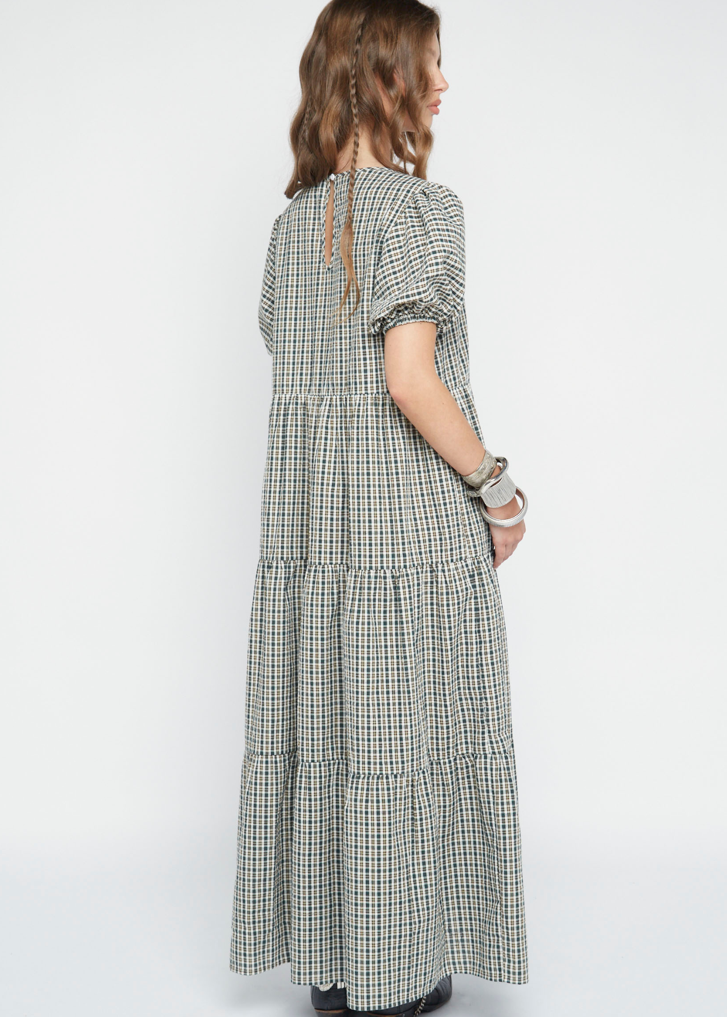 Daisy Street - Lumi Check Tiered Maxi Dress