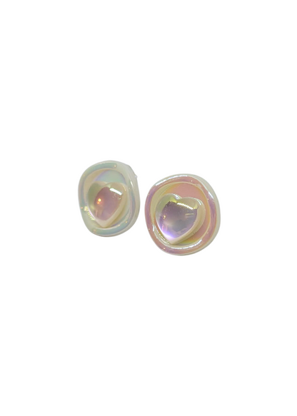 The Edit - Iridescent Heart Earrings
