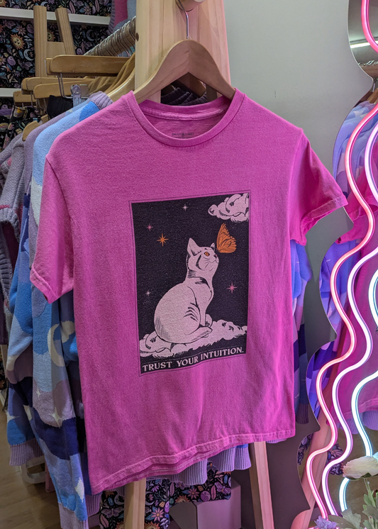 Daisy Street - Pink Trust Your Intuition Cat Tee