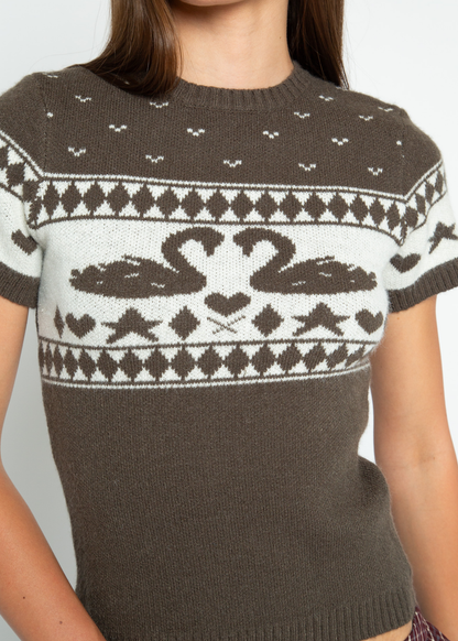 Daisy Street - Dusk Knitted Swan Tee