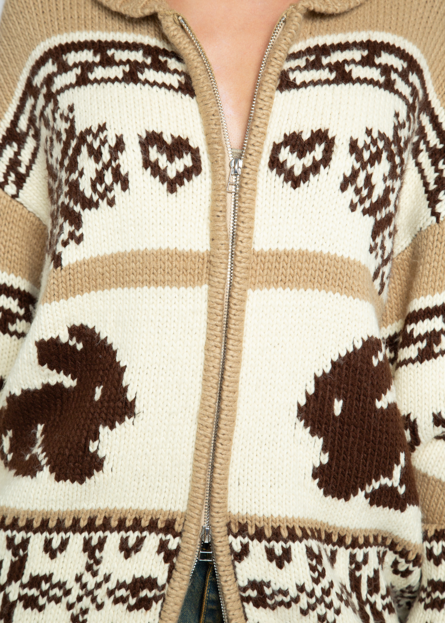 Daisy Street - Addison Bunny Knit Zip Up Cardigan