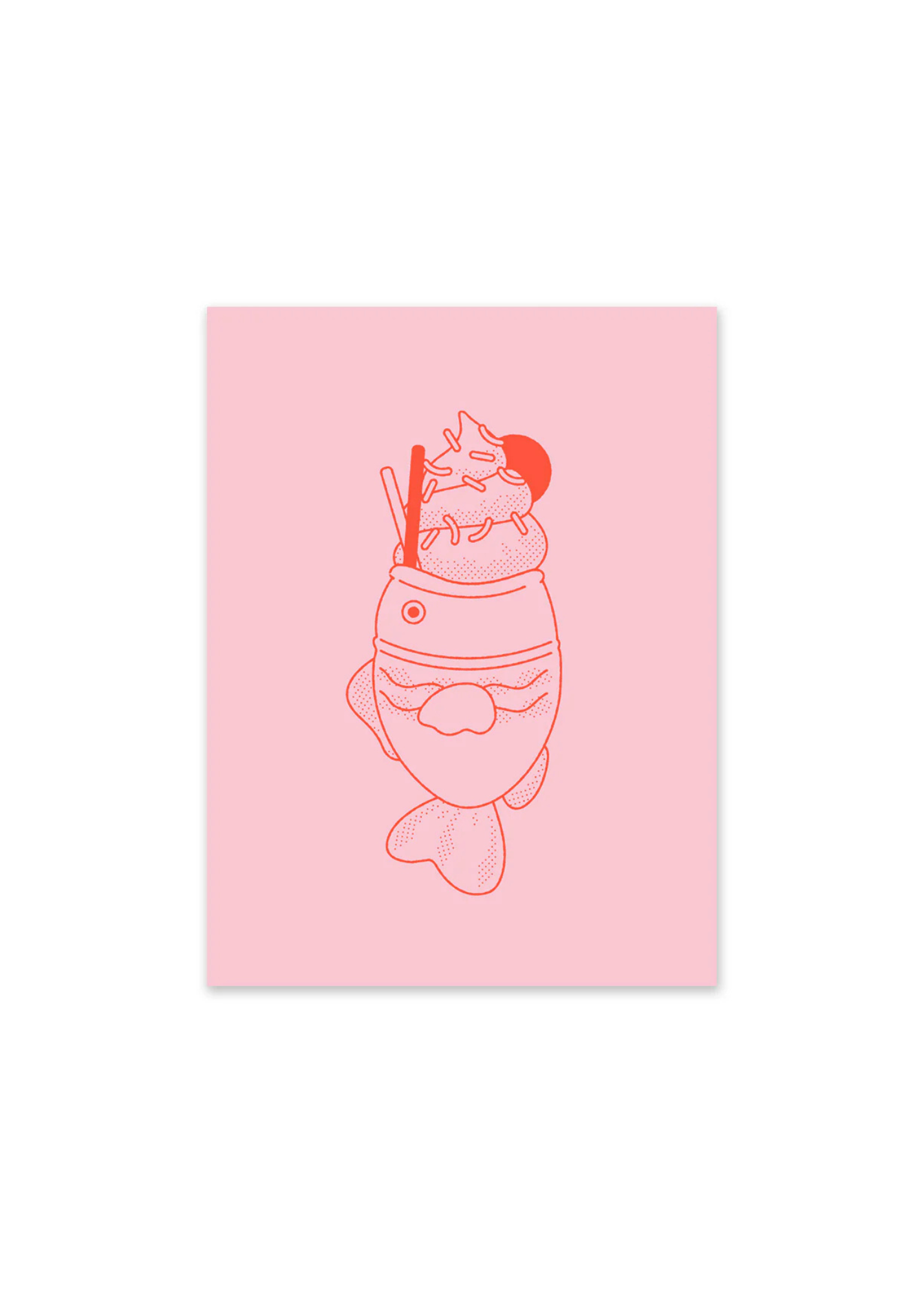Ohh Deer - Taiyaki Fish Ice Cream Riso Print