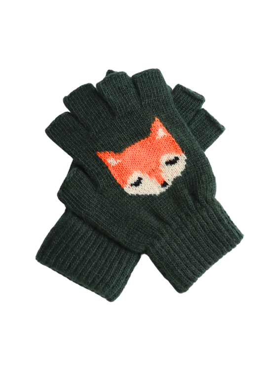 The Edit - Fox Green Fingerless Gloves