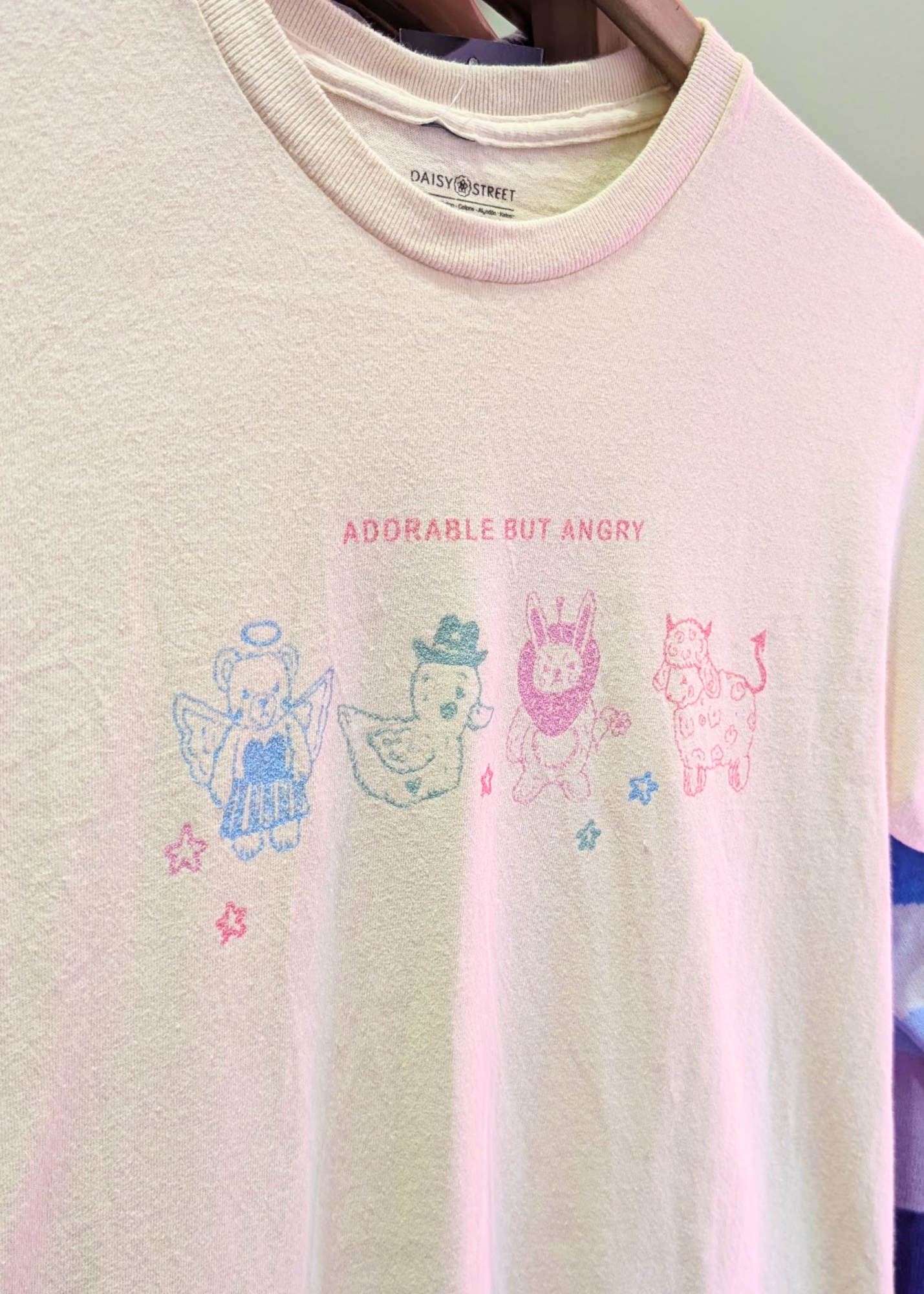 Daisy Street - Cream Adorable but Angry Tee