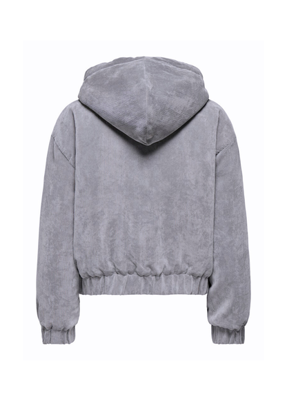 Only - Dusky Lavender Corduroy Quilted Jacket with Hood
