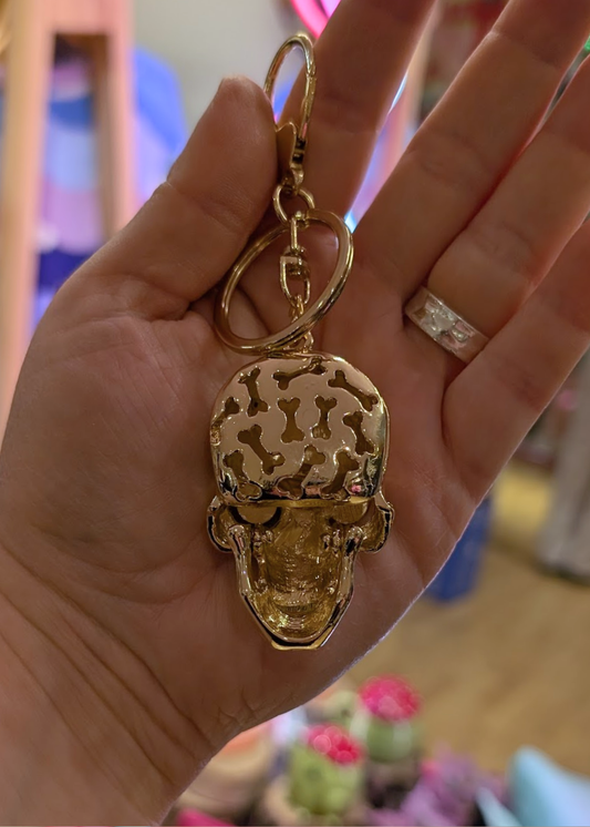 The Edit - Gold Tone Skull Bag Charm Keyring