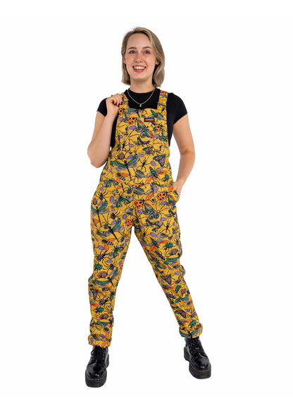 Run & Fly - Mustard Beasties Stretch Twill Dungarees