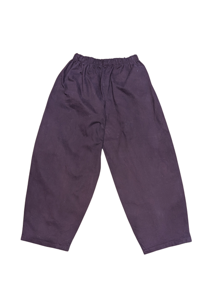 The Edit - Deep Burgundy Twill Barrel Cocoon Trousers