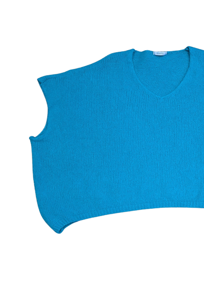 The Edit - Oversized Teal Knitted Vest