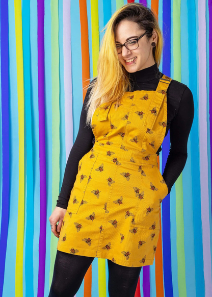 Run & Fly - Twill Gold Bee Pinafore