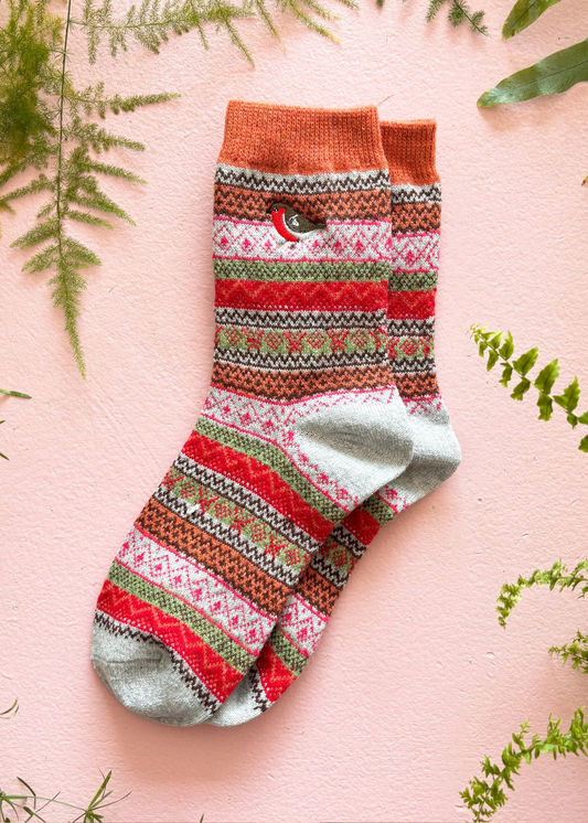 House of Disaster - Secret Garden Robin Fair Isle Socks