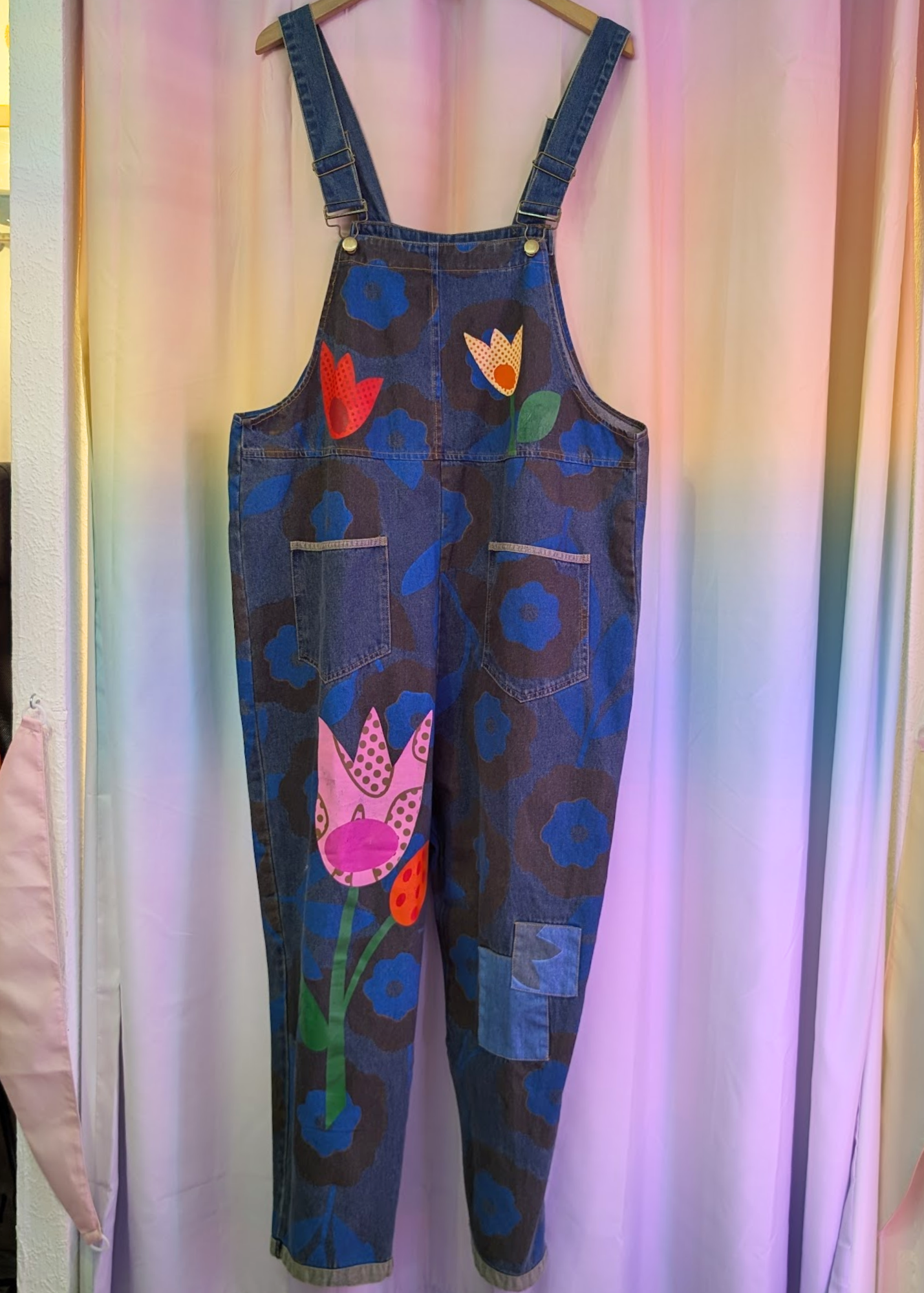The Edit - Painted Flower Dungarees