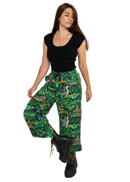 Rebel Romance - Pond Birds Wide Leg Cropped Trousers