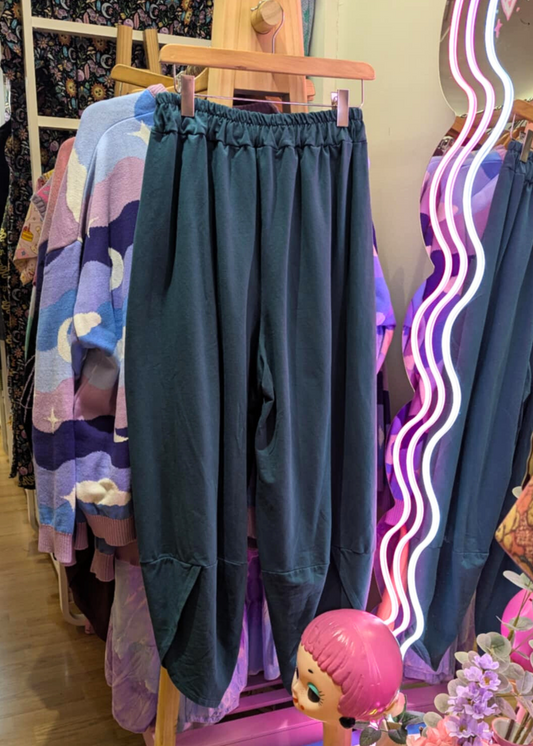 The Edit - Teal Cropped Cocoon Trousers