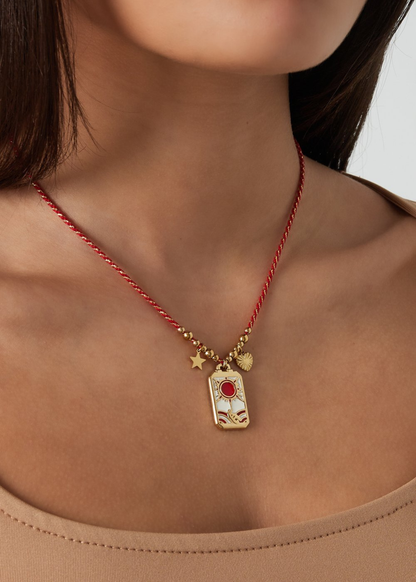 The Edit - Pink Sun Tarot Charm Necklace