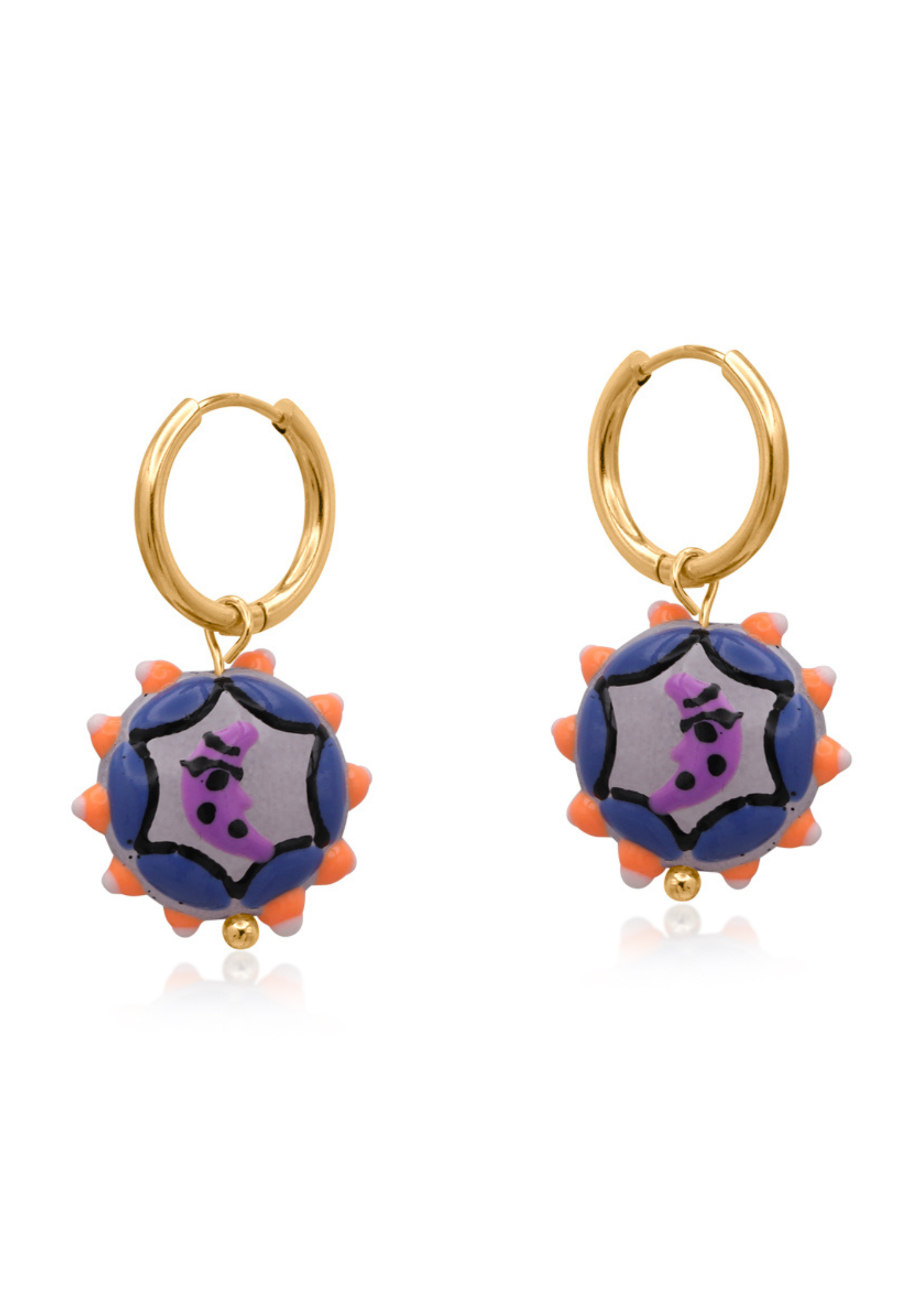 Big Metal London - Lilac Moon Charm Earrings