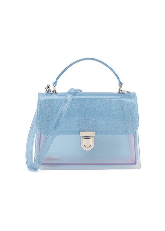 The Edit - Blue Glitter Transparent Handbag