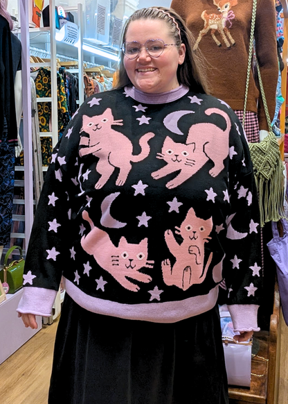 Thunder Egg - Cosmic Cats Oversized Jumper