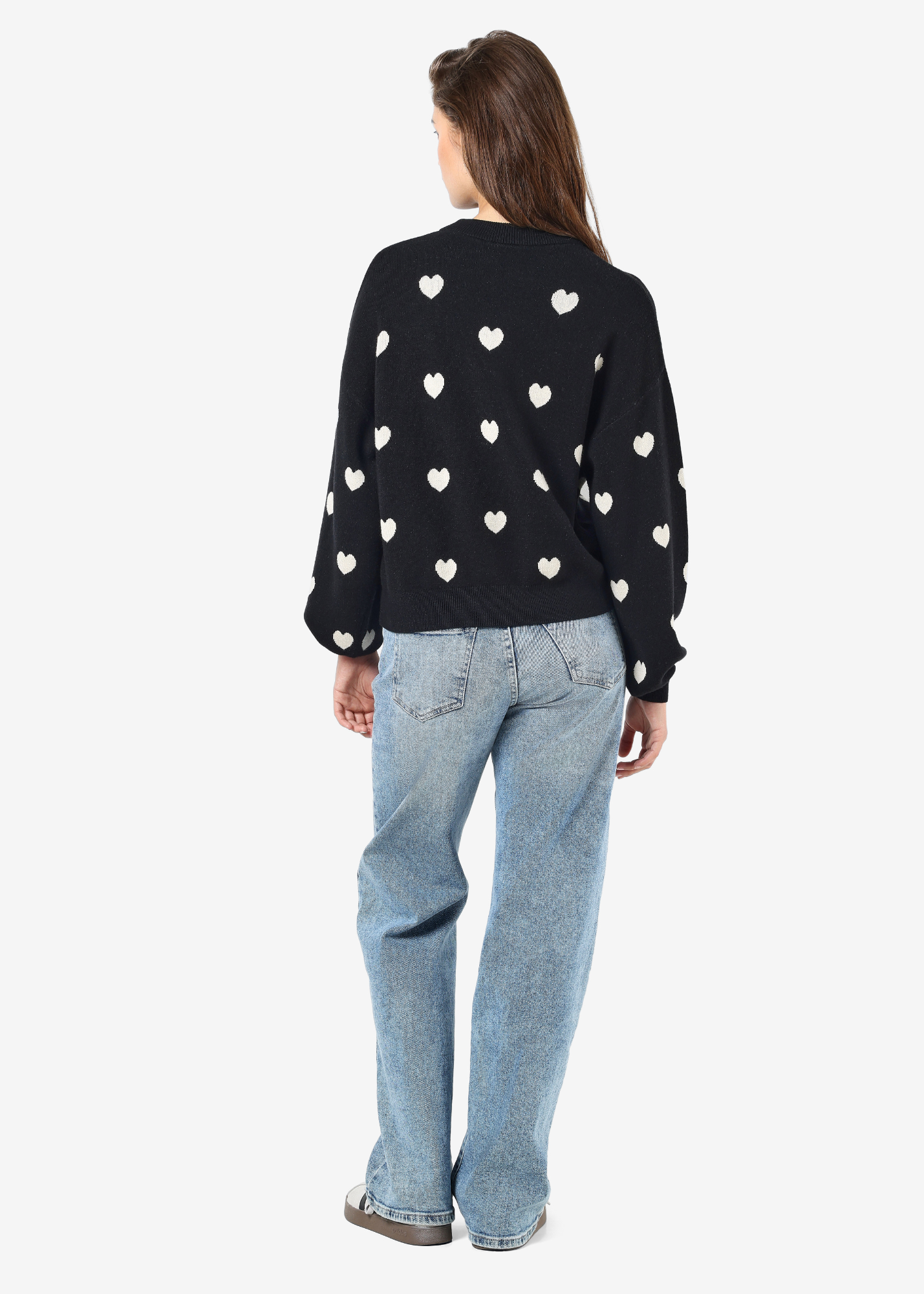 Noisy May - Black and White Heart Sweater