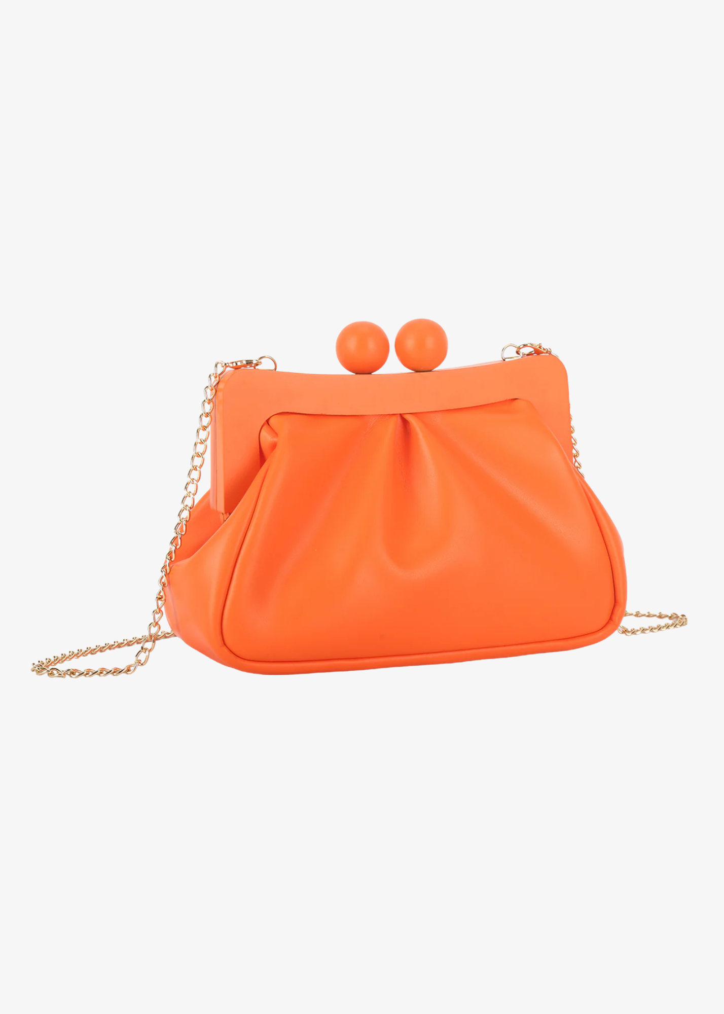 The Edit - Orange Retro Clasp Top Bag
