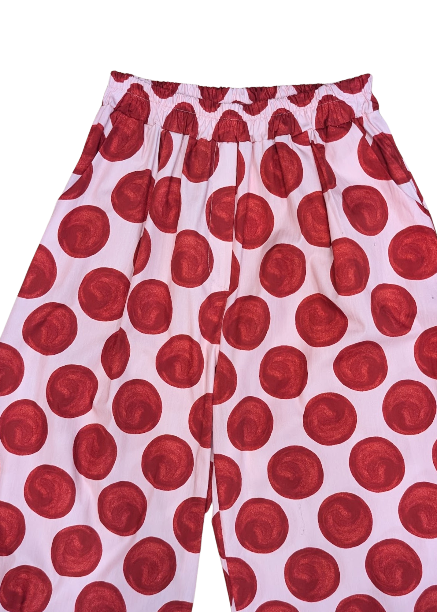 The Edit - Raspberry & Cherry Polka Dot Barrel Trousers