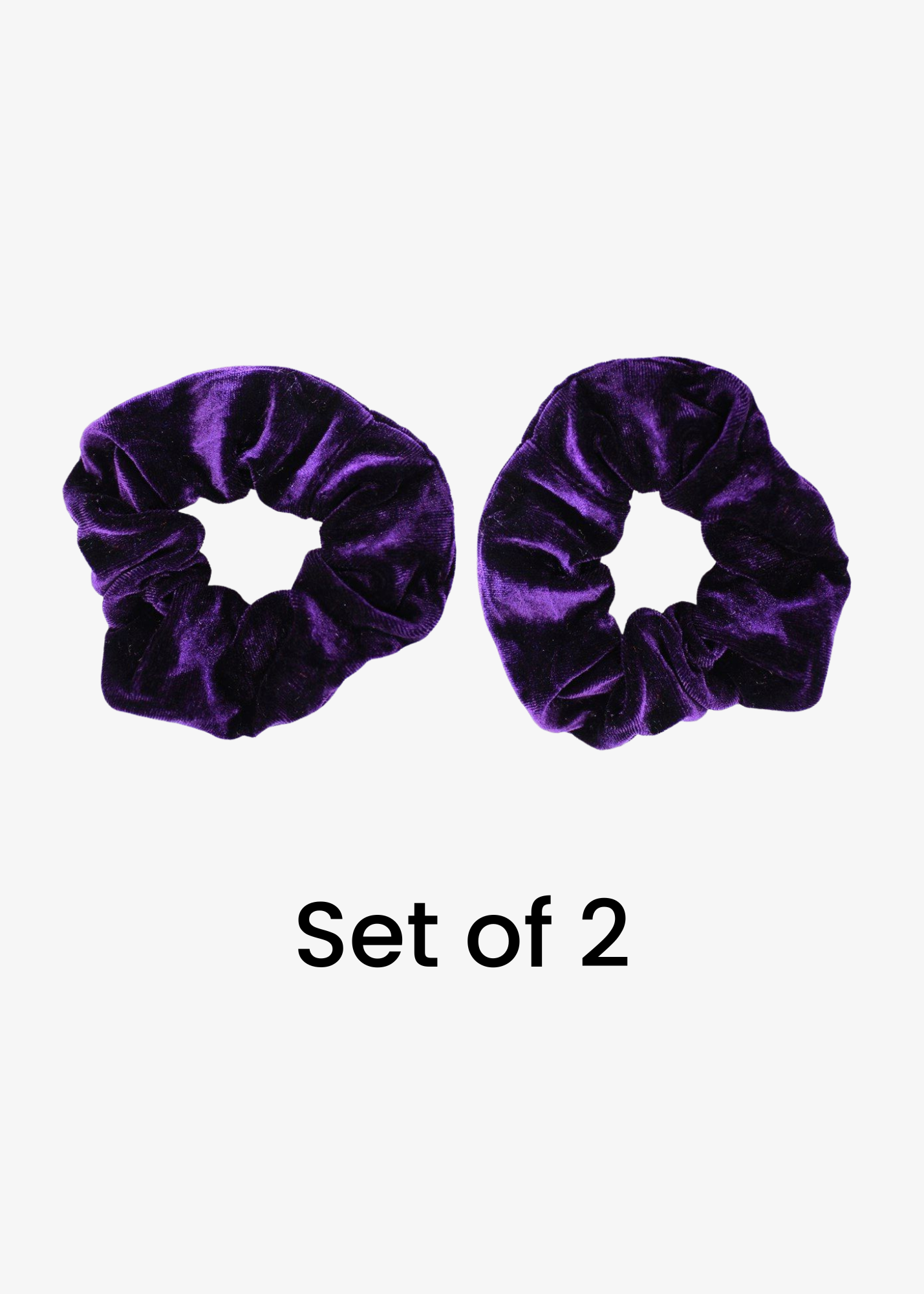 The Edit - Plum Velvet Purple Scrunchie Duo