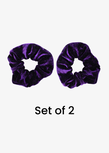 The Edit - Plum Velvet Purple Scrunchie Duo