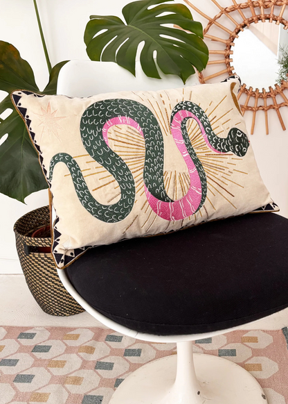 House of Disaster - Inked Snake Cushion