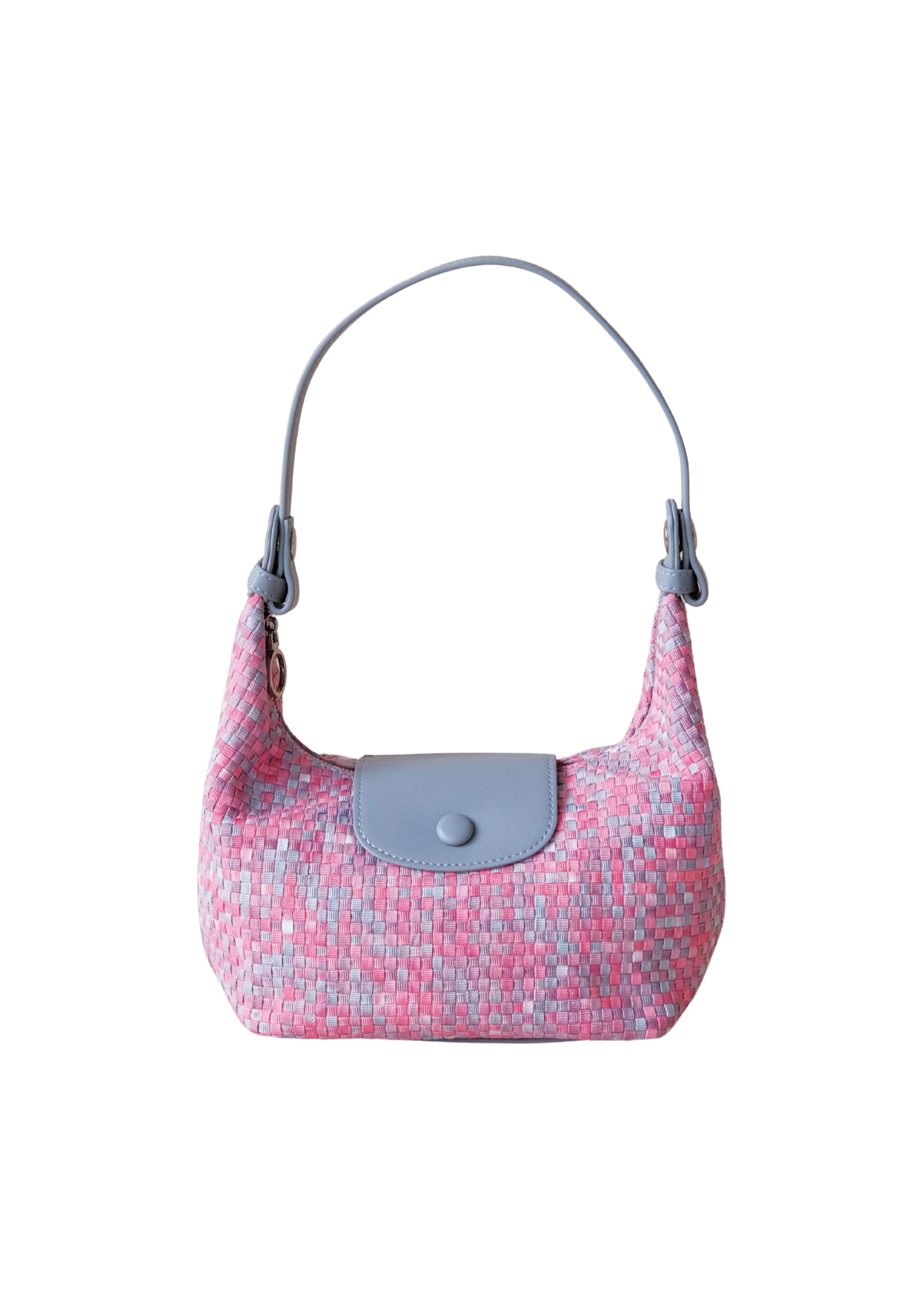 The Edit - Pink & Lilac Woven Check Mini Shoulder Bag