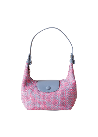 The Edit - Pink & Lilac Woven Check Mini Shoulder Bag