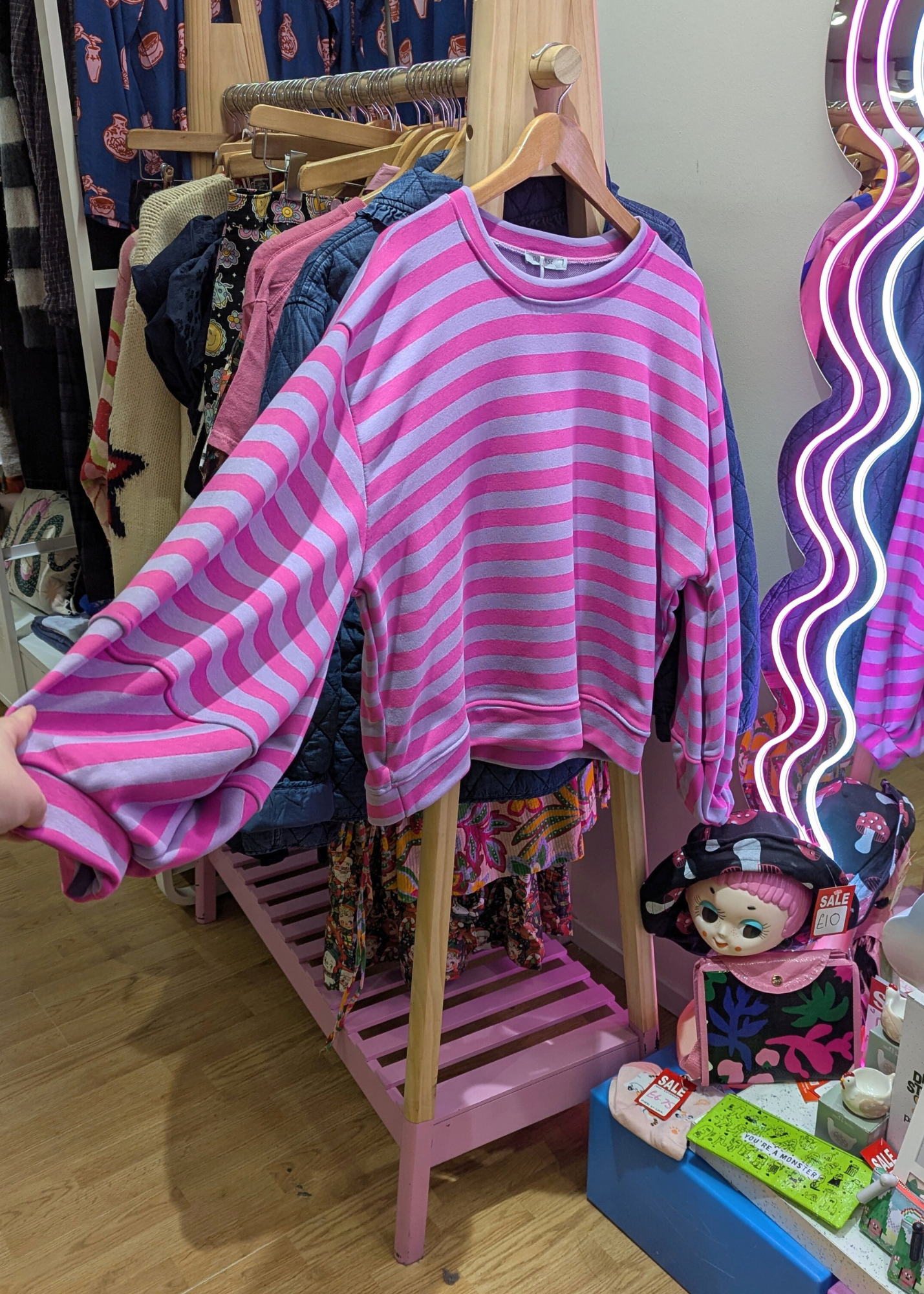 The Edit - Pink & Lilac Striped Sweater