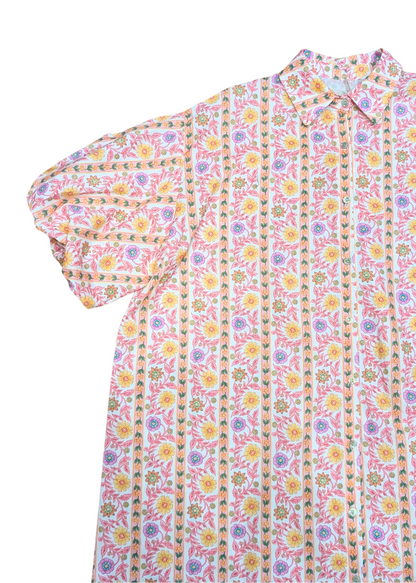 The Edit - Pastel Wallpaper Flower Print Shirt Dress