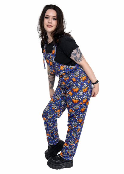 Run & Fly - Pumpkin Racoon Stretch Twill Dungarees