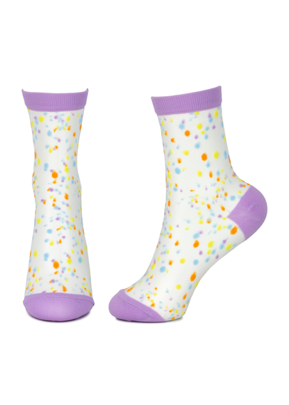 Joe Cool - Lilac Speckle Sheer Mesh Socks