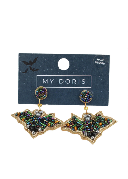 My Doris - Halloween Sparkly Bat Beaded Earrings