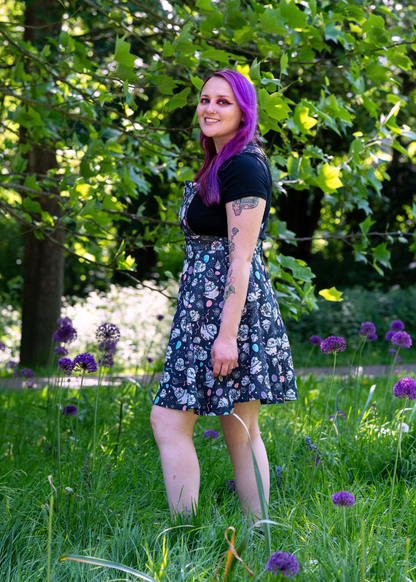 Rebel Romance x Katie Abey Pigeon Party Flared Pinafore Dress