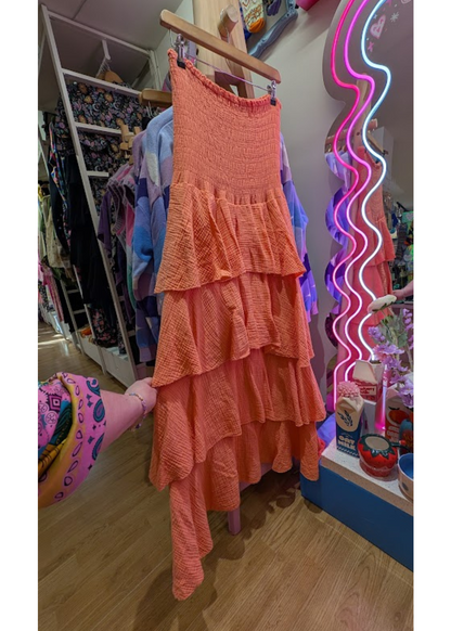 The Edit - Orange Strapless Rara Dress