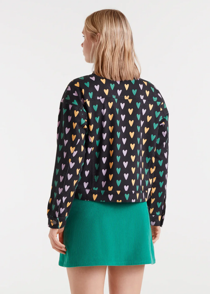 Compañia Fantastica - Pastel Heart Stretch Denim Jacket