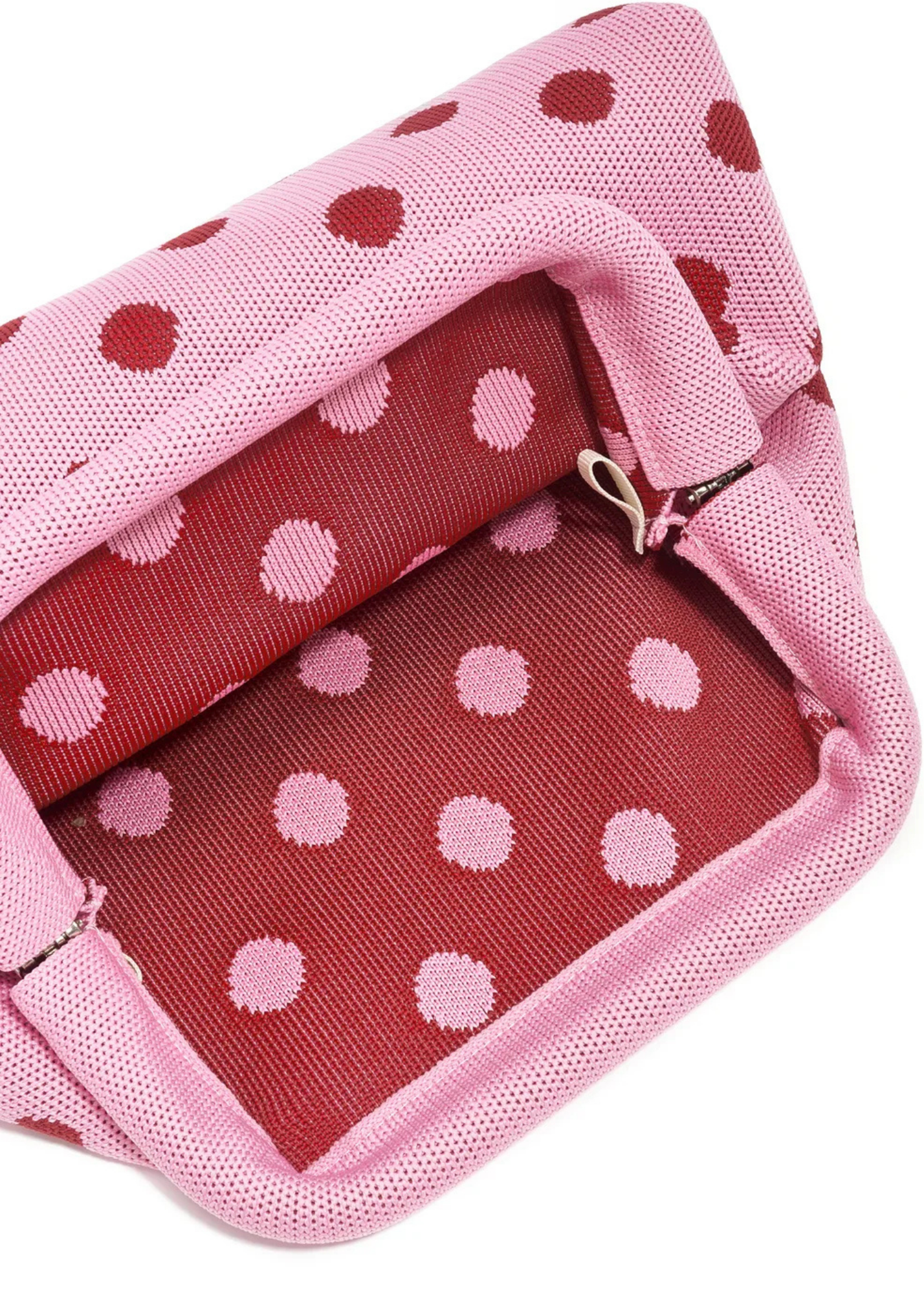 The Edit - Pink & Red Polka Dot Clutch Bag