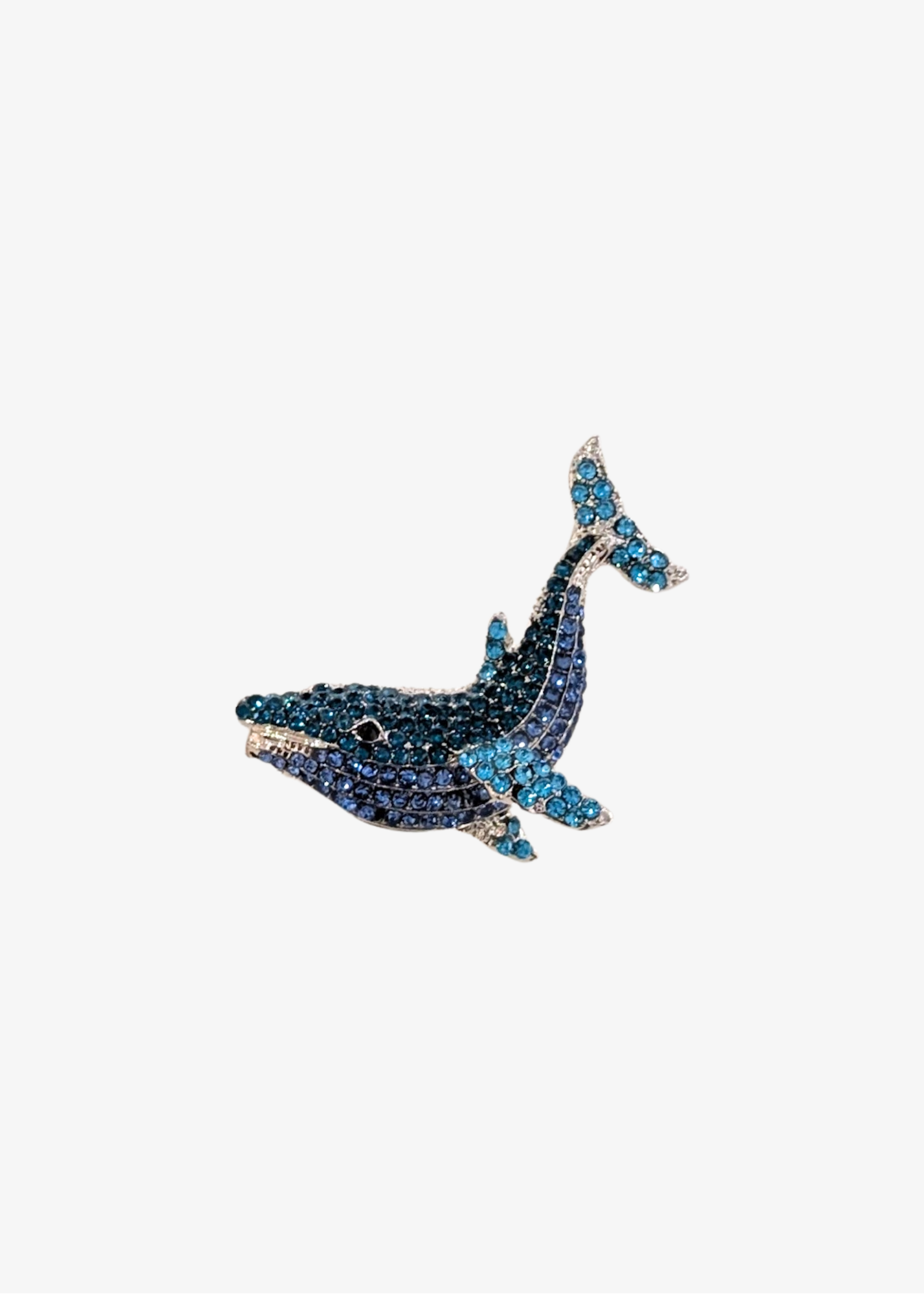 The Edit - Sparkling Blue Whale Brooch