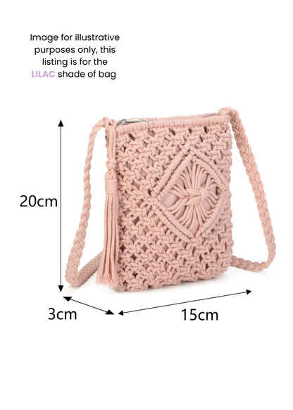 The Edit - Lilac Macramé Mini City Bag