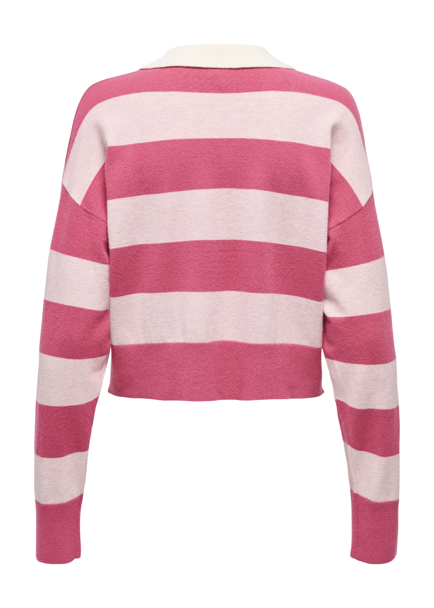 Only - Pink and White Stripe Polo Jumper