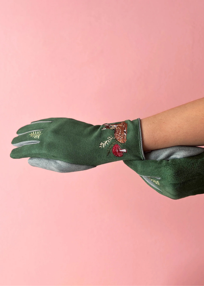 House of Disaster - Secret Garden Embroidered Deer Gloves