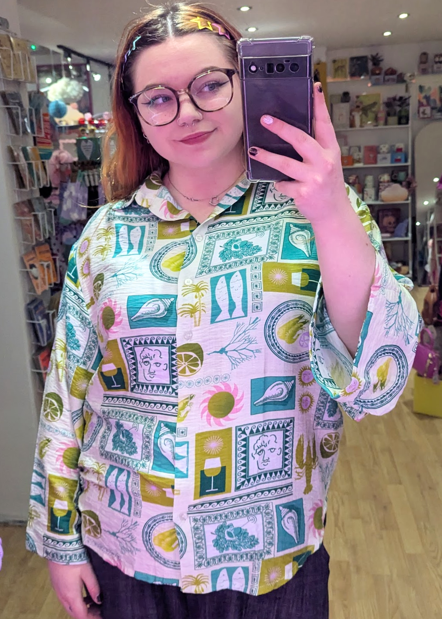 The Edit - Green Mosaic Shirt