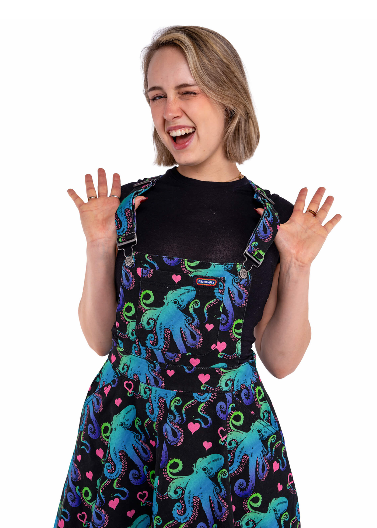 Run & Fly - Octopus Love Flared Pinafore Dress
