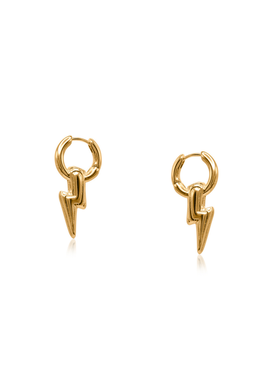 Big Metal London - Lightning Bolt Earrings in Gold