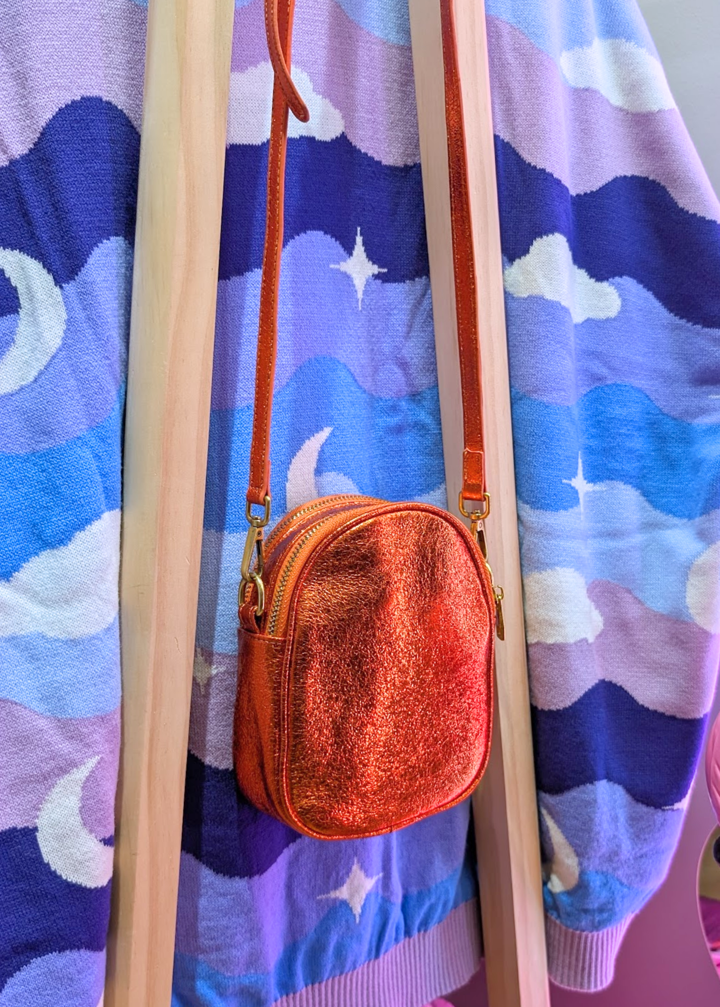 The Edit - Metallic Orange Cross Body Mini Bag