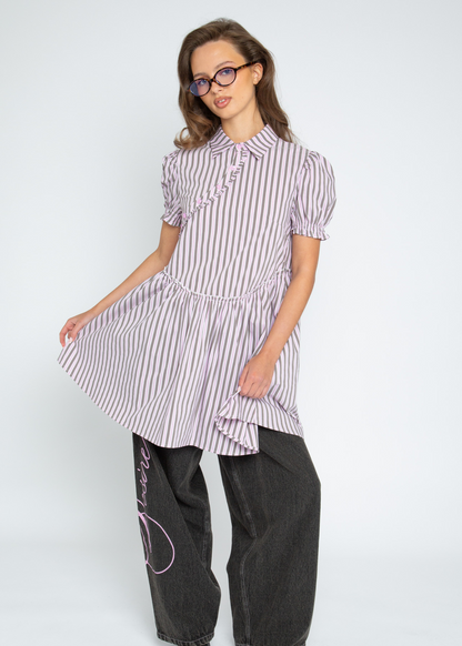 Daisy Street - Cherub Pink Stripe Mini Dress