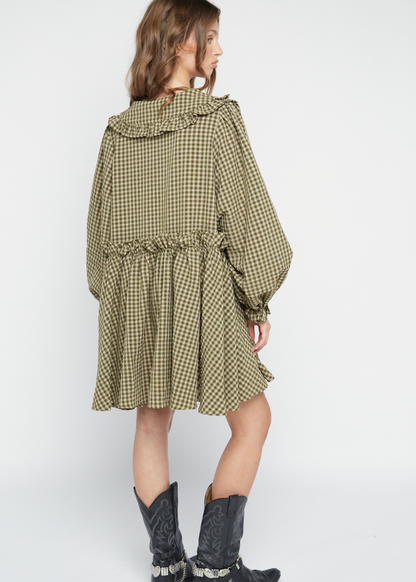 Daisy Street - Khaki Check Noa Mini Dress
